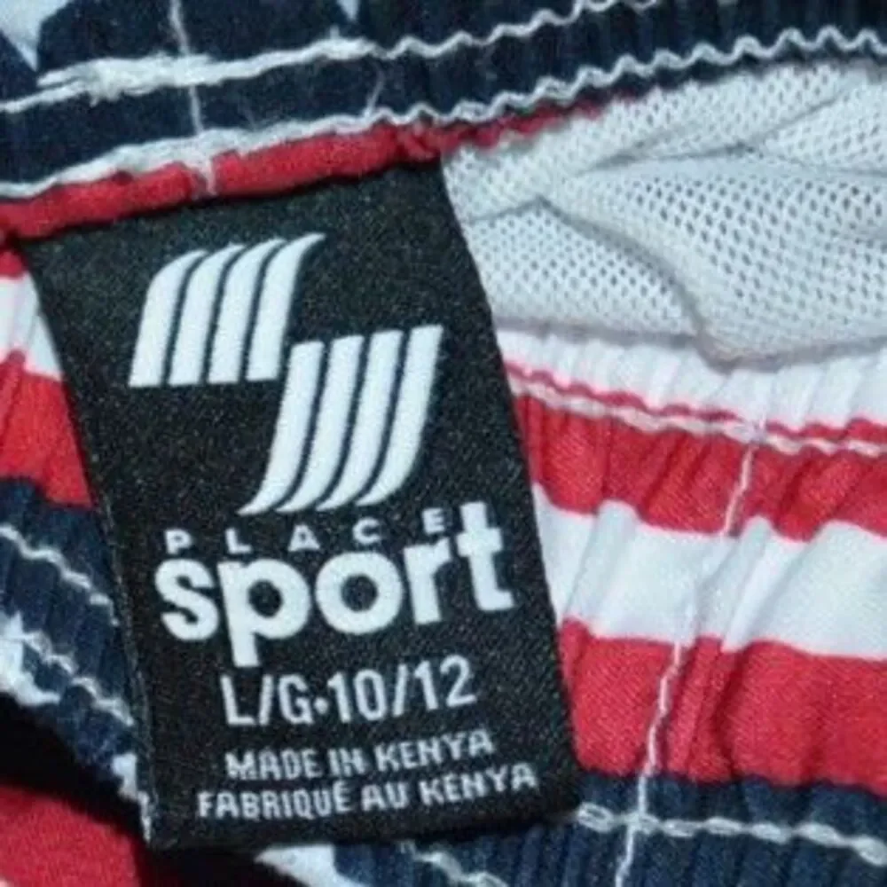 Swim Suit Trunks Bathing Lot of 4 Boys 10-12 Cats Golf Patriotic USA American